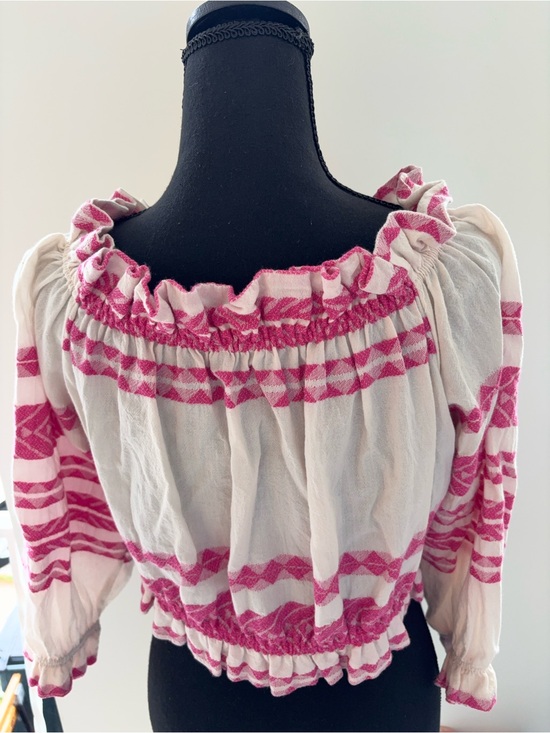 Alba monti Tops - Alba Monti Made in Italy Embroidered Off The Shoulder Crop Blouse Pink. Sz L